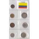 Colombia Serie 7 monete Anni Misti Circolati